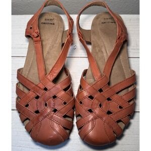 Earth Origins Belle Brielle Sandals Womens 10M Ginger Spice Orange Slingback